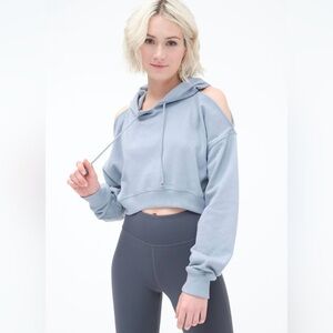 Aeropostale|Pastel Blue Cold Shoulder cropped Hoodie,NWT•Soft & comfy!Loungewear